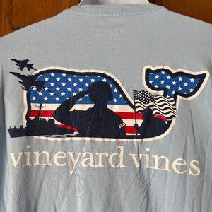 Vineyard Vines Blue Military Salute Long Sleeve Crewneck Tee XX-Large